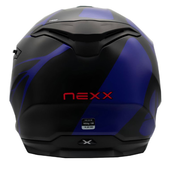 NEXX Y.100 B-SIDE MAT SİYAH-NAVY MAVİ KASK