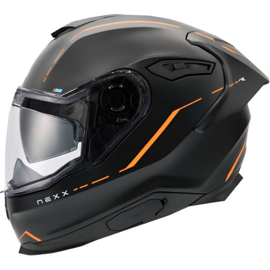 NEXX Y.100R REACT MAT SİYAH-TURUNCU KASK