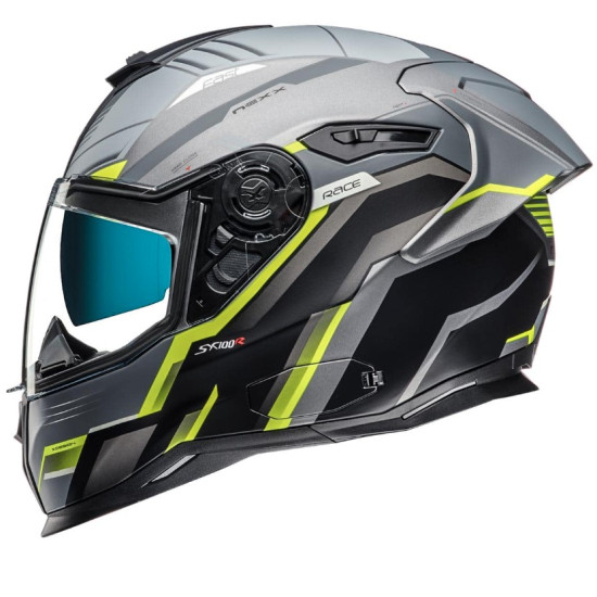 NEXX SX.100R GRIDLINE MAT GRİ-NEON SARI KASK