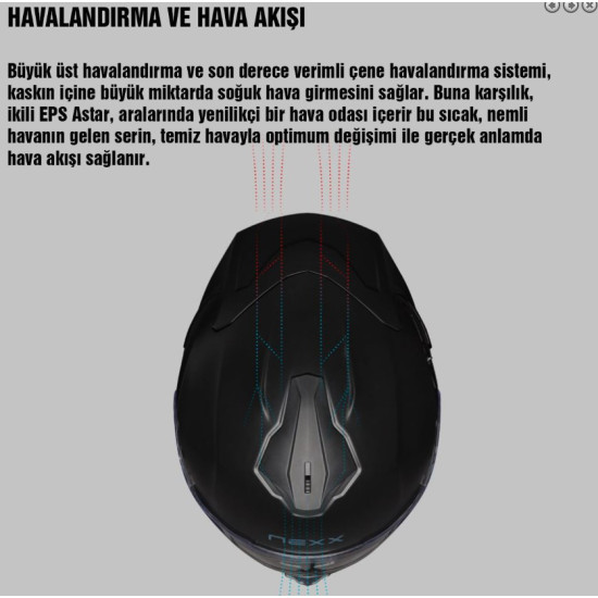 NEXX Y.100R REACT MAT SİYAH-MAVİ KASK