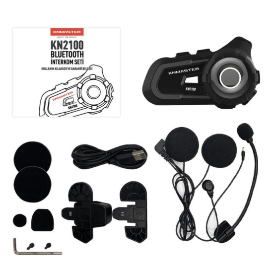 Knmaster KN2100 Motosiklet Kask İnterkom Bluetooth Intercom Kulaklık Seti