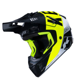 KENNY PERFORMANCE Black Neon Yellow Silver Kask